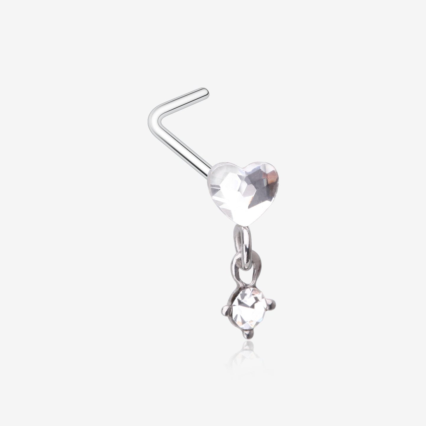 Mackenzie heart dangle nose ring