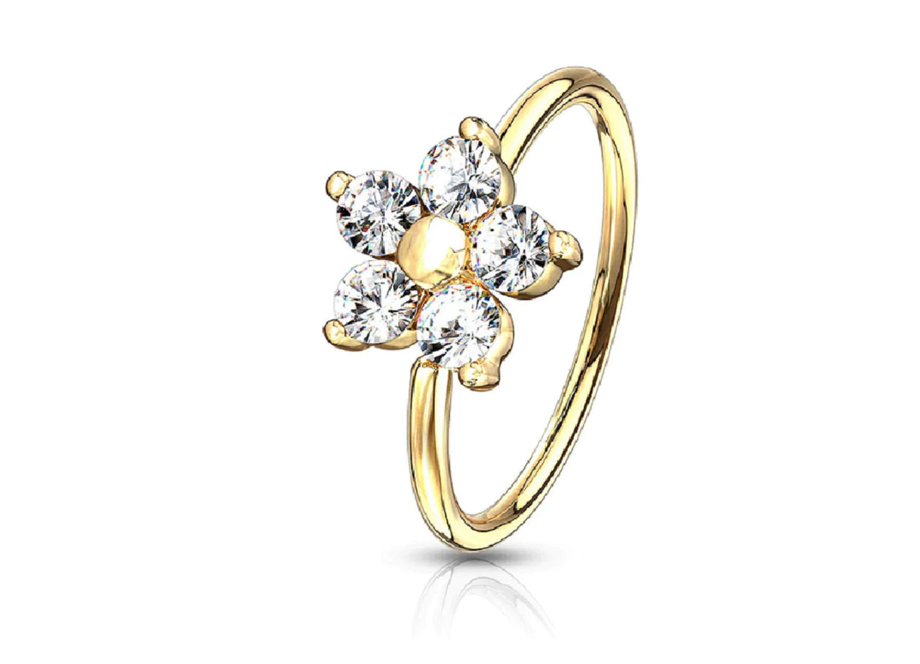 Vicky flower hoop nose ring