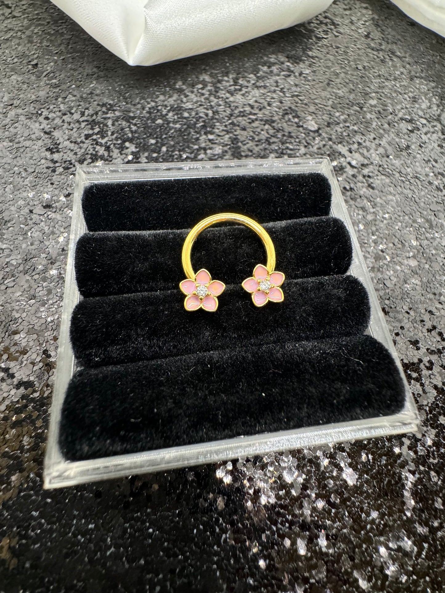 Pink flower septum