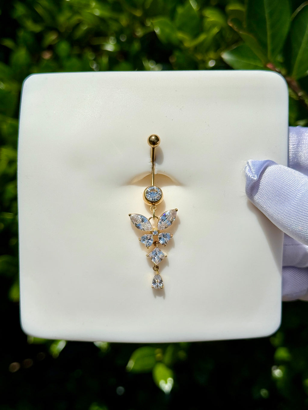 Pria butterfly longer belly ring