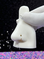 Hammer titanium nose ring hoop stud