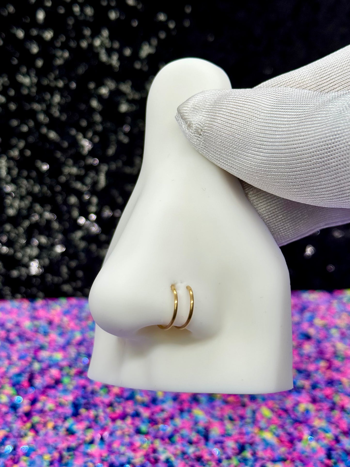 Spiral double nose ring