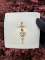 Pria butterfly longer belly ring