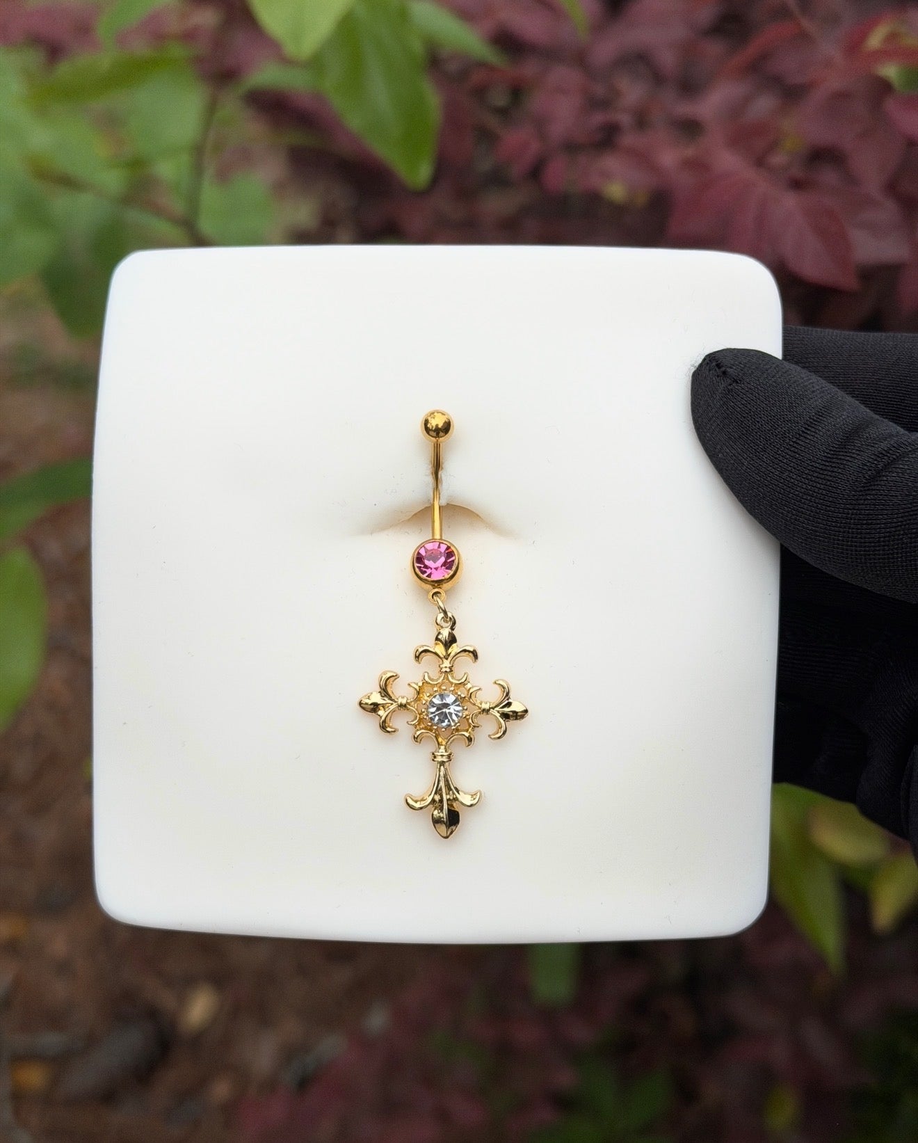 Julia cross longer belly ring