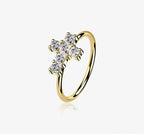 Gold Brilliant 14 Karat cross Bendable Hoop Ring