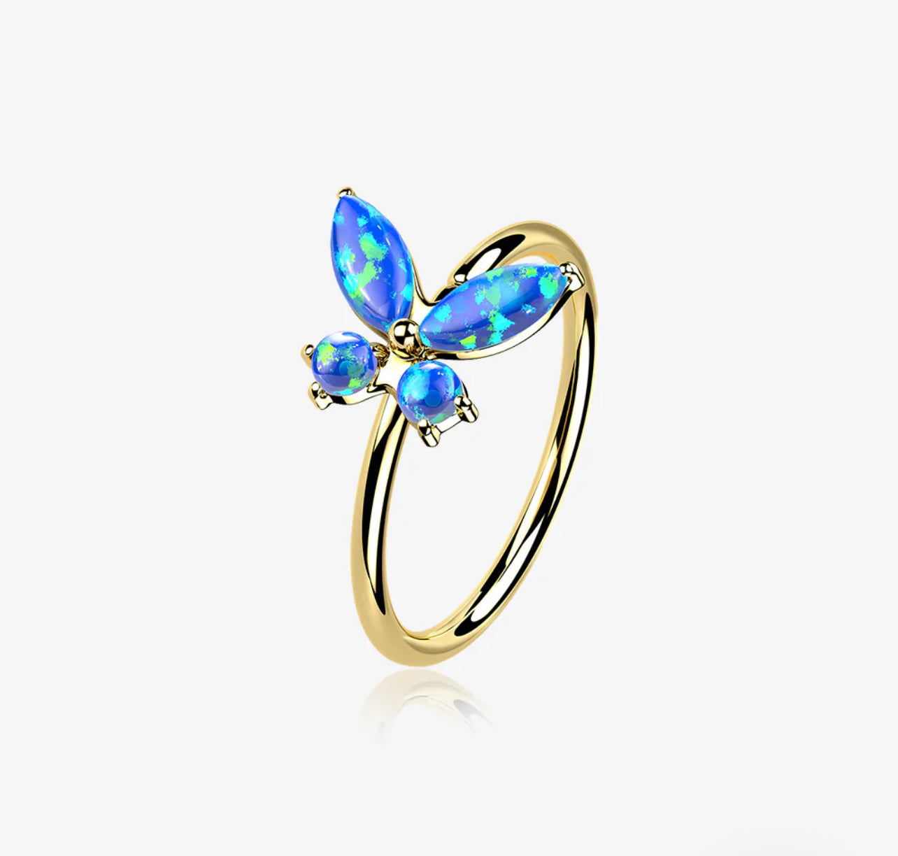 Gold Brilliant 14 Karat butterfly Bendable Hoop Ring