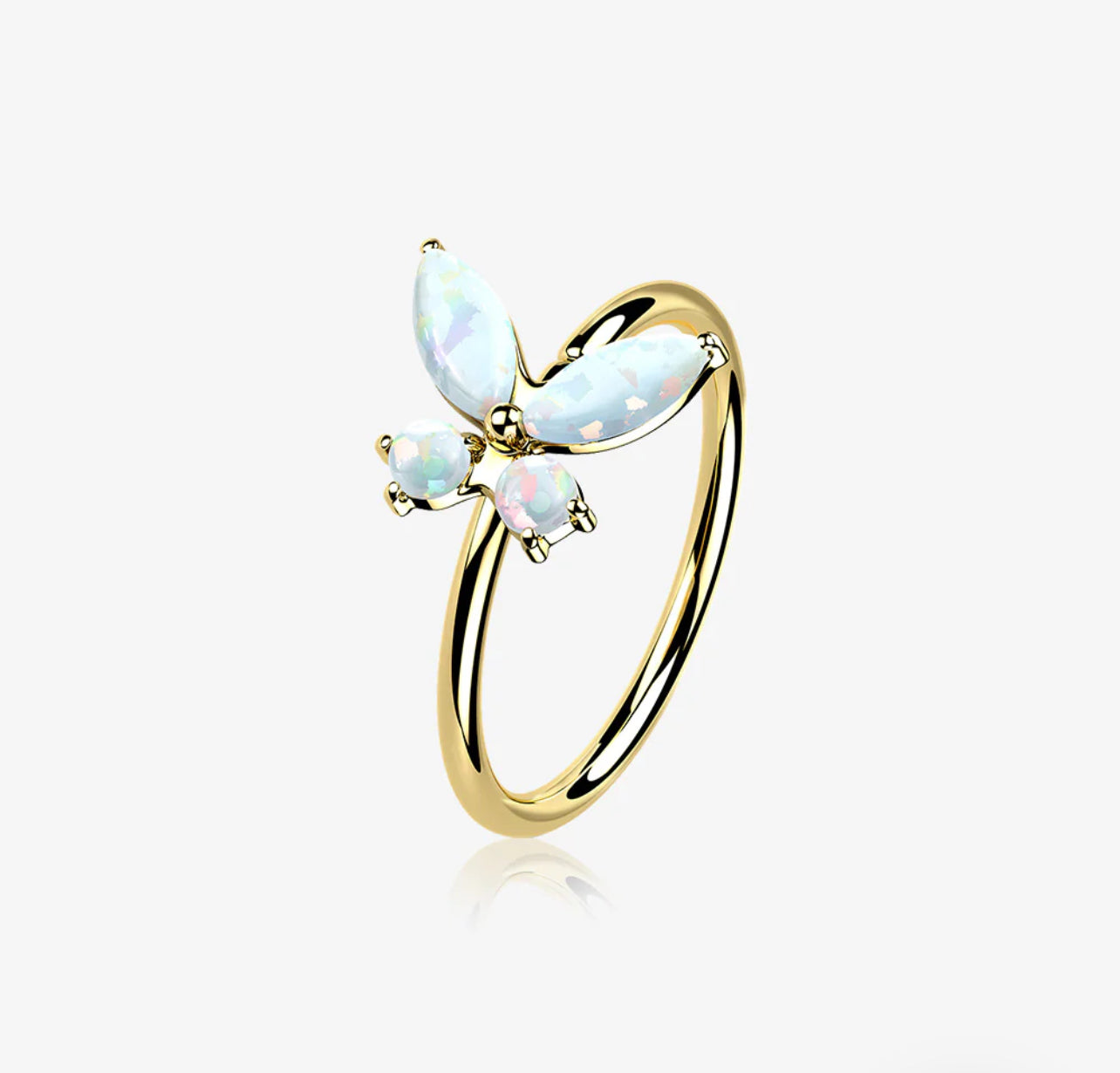 Gold Brilliant 14 Karat butterfly Bendable Hoop Ring