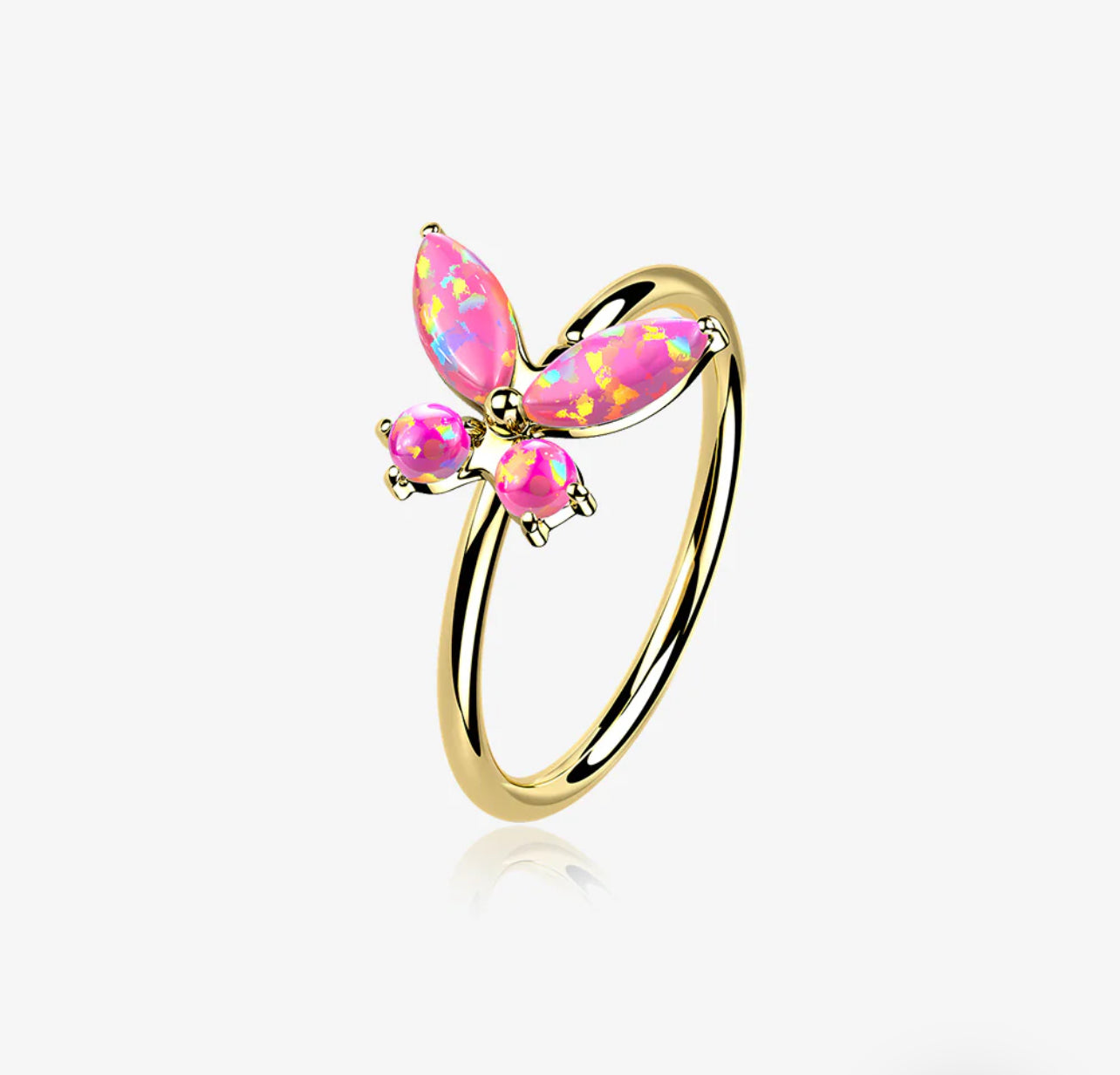 Gold Brilliant 14 Karat butterfly Bendable Hoop Ring