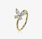Gold Brilliant 14 Karat butterfly Bendable Hoop Ring