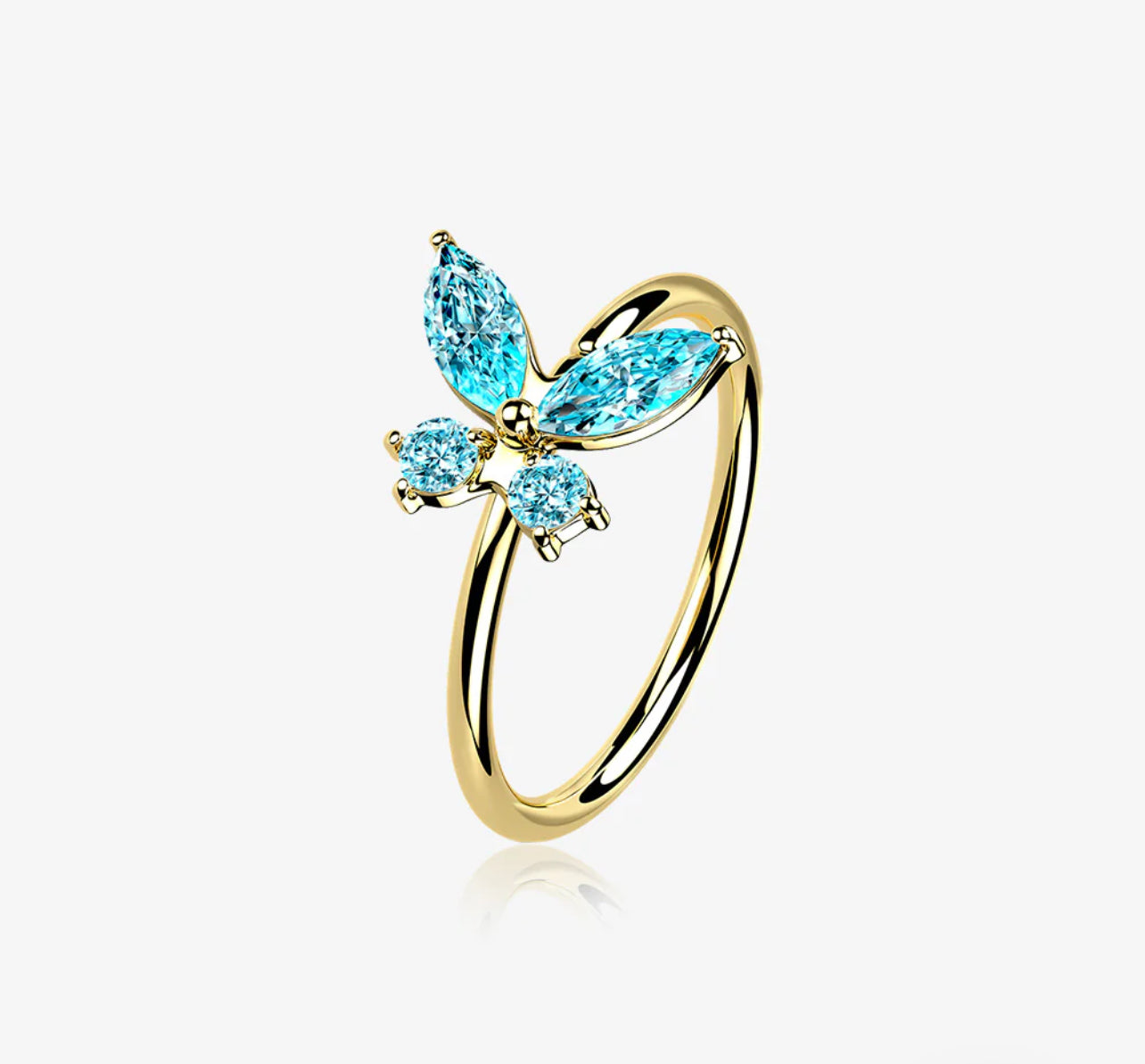 Gold Brilliant 14 Karat butterfly Bendable Hoop Ring