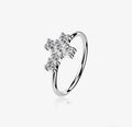 White Gold Brilliant 14 Karat cross Bendable Hoop Ring