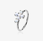 White Gold Brilliant 14 Karat cross Bendable Hoop Ring