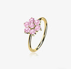 Gold Brilliant 14 Karat flower Bendable Hoop Ring