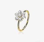 Gold Brilliant 14 Karat flower Bendable Hoop Ring
