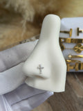 Brooklyn cross nose ring