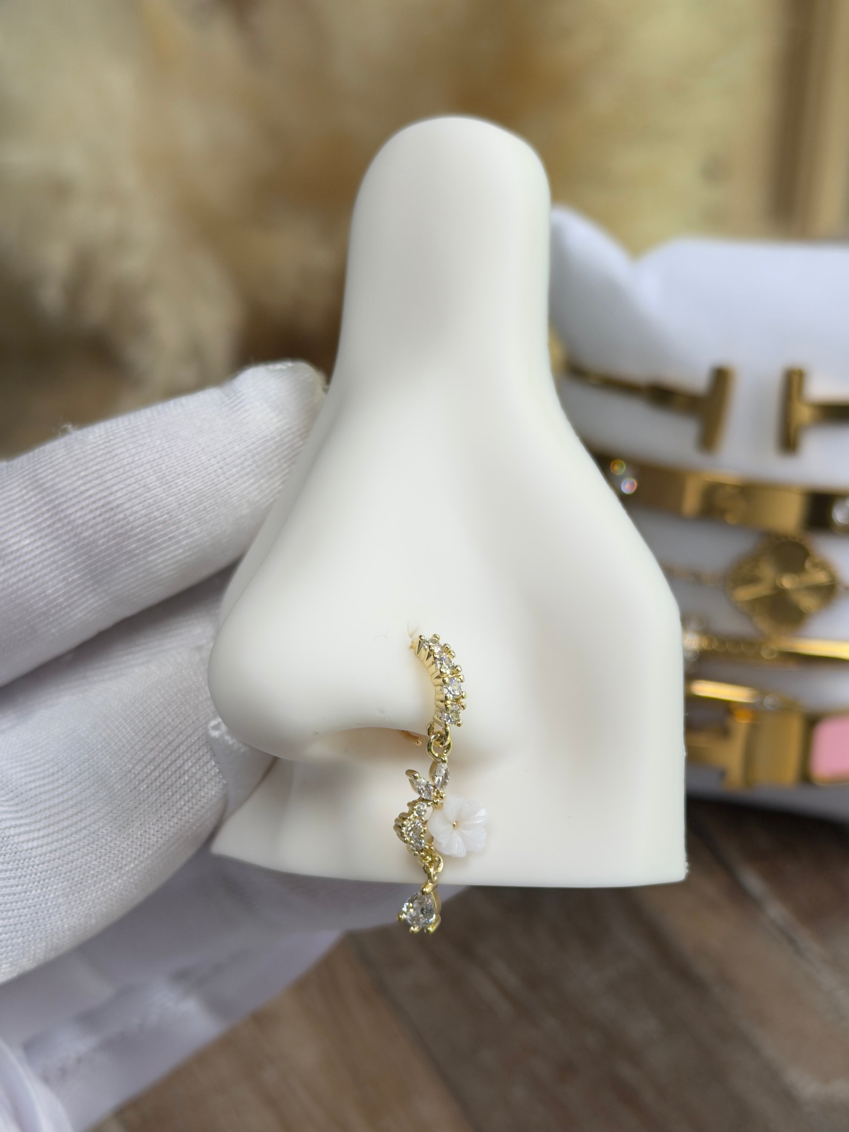 Kendra butterfly nose hoop