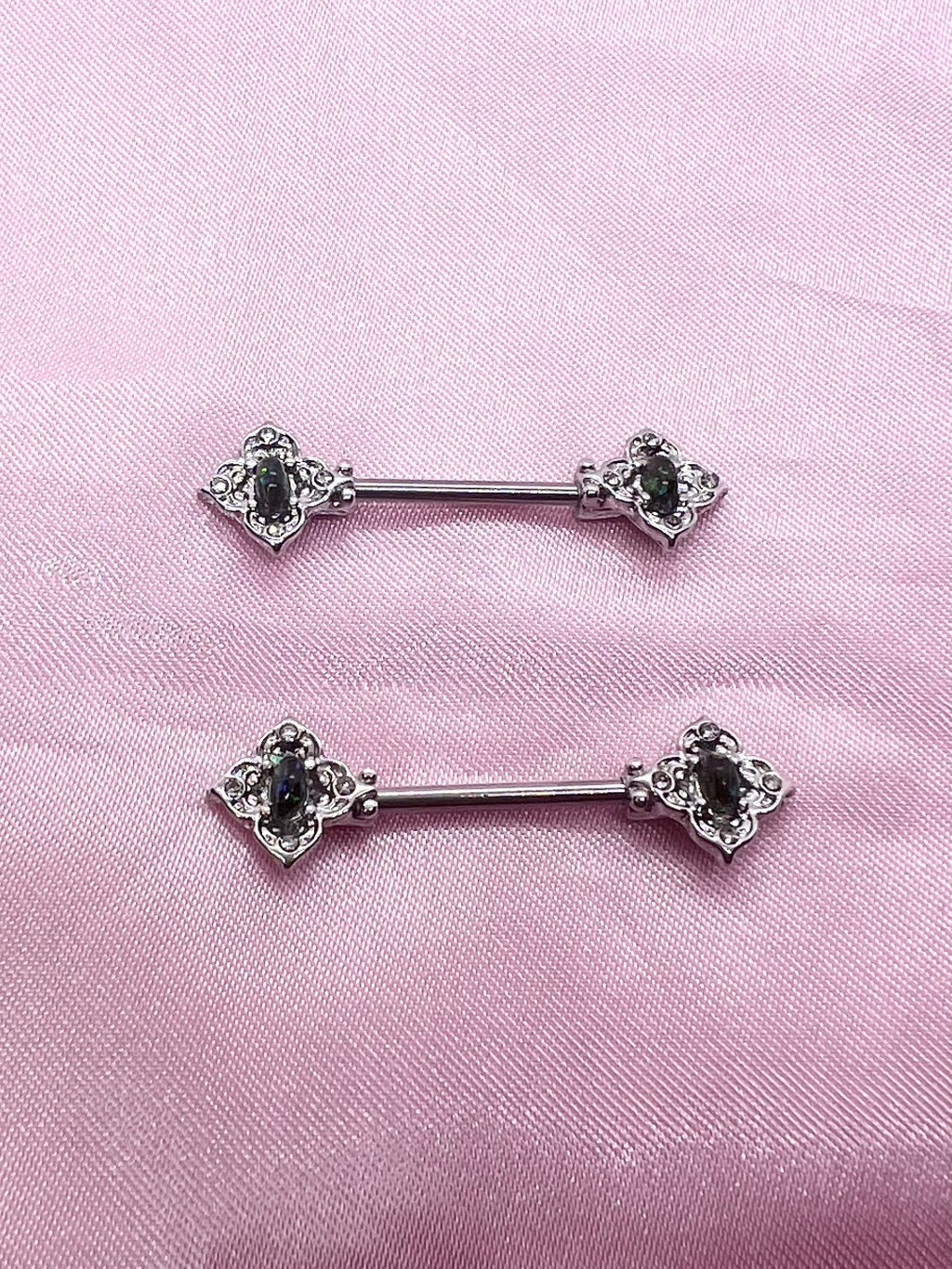 Queen Opal nipple rings