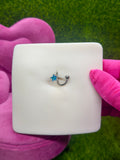 Blue star belly ring