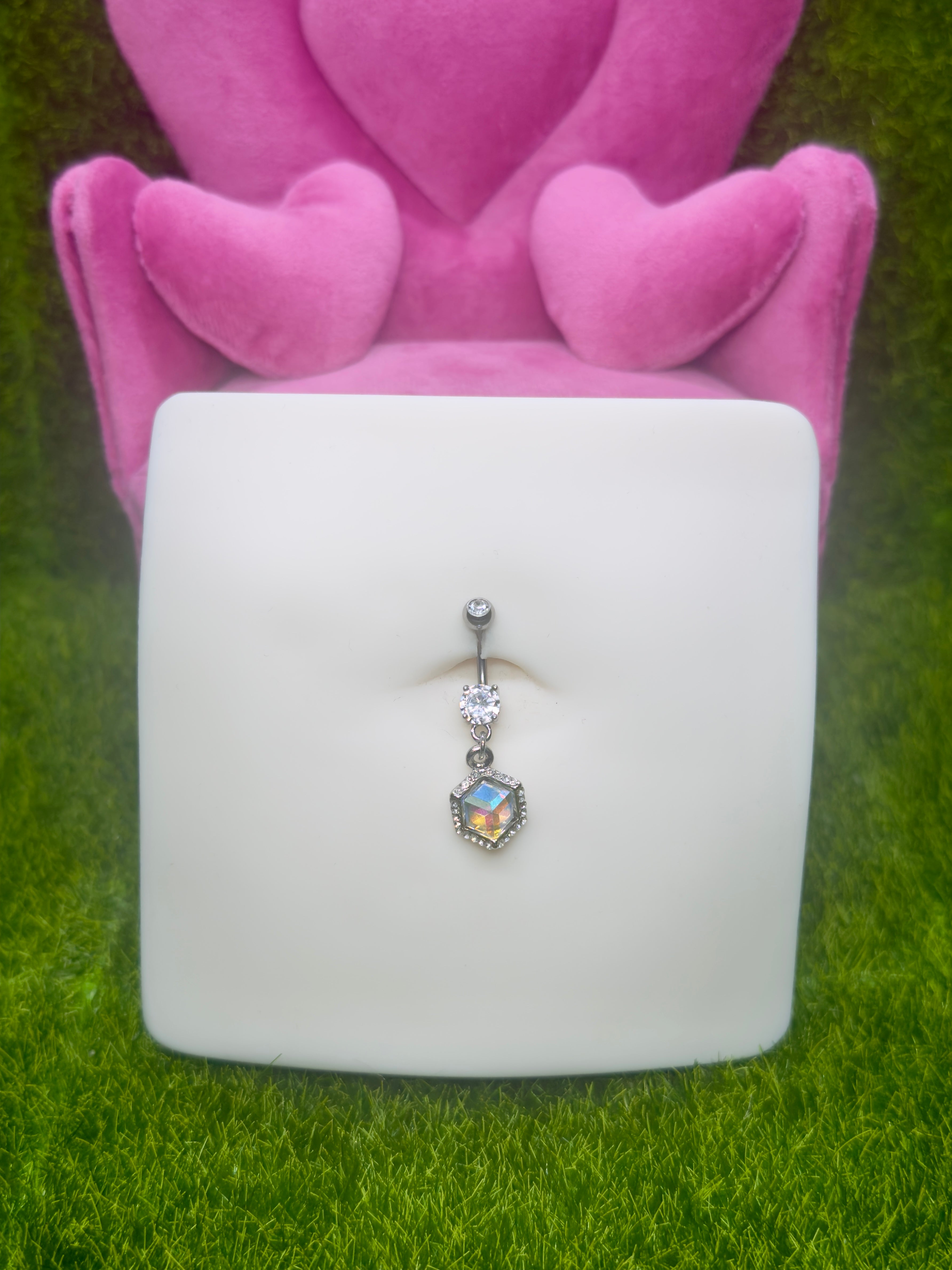 cube belly ring
