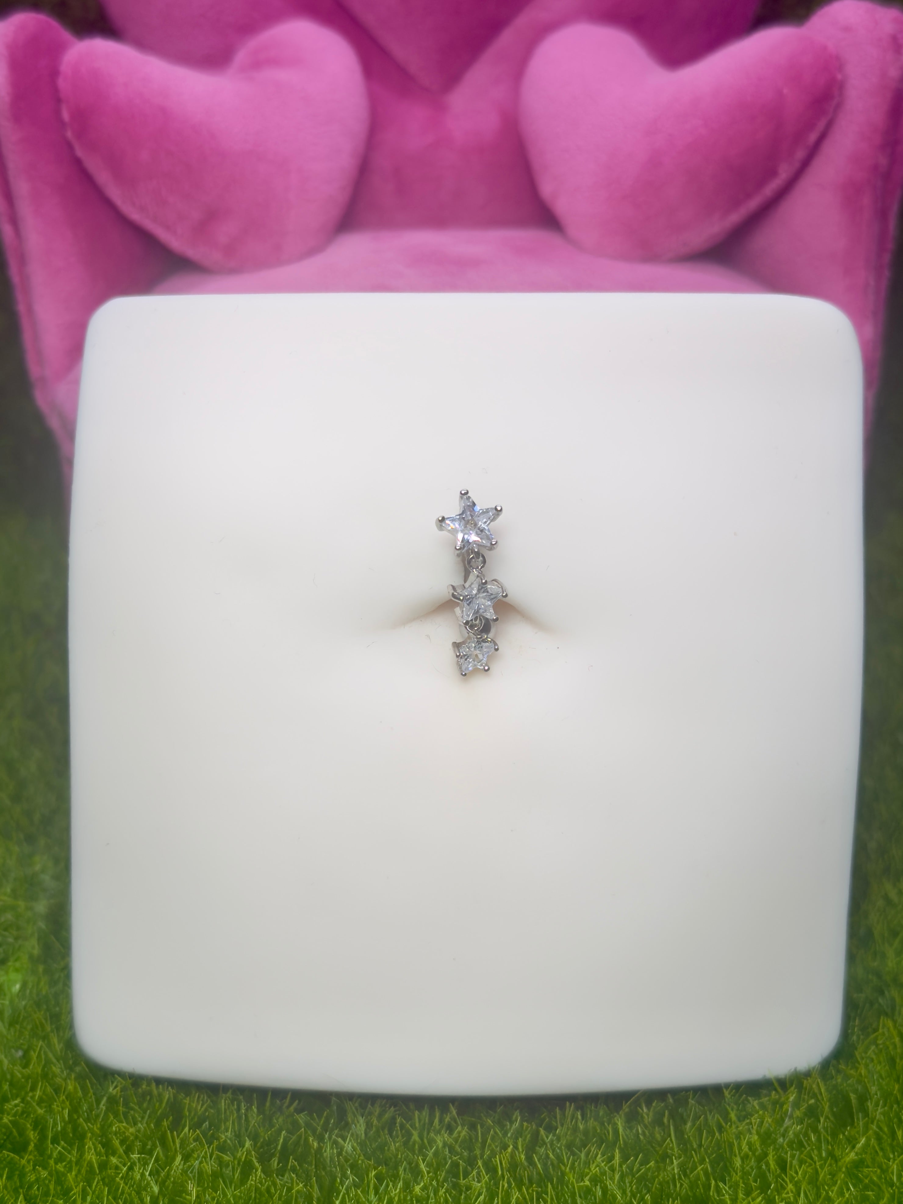 Triple stars top down belly ring