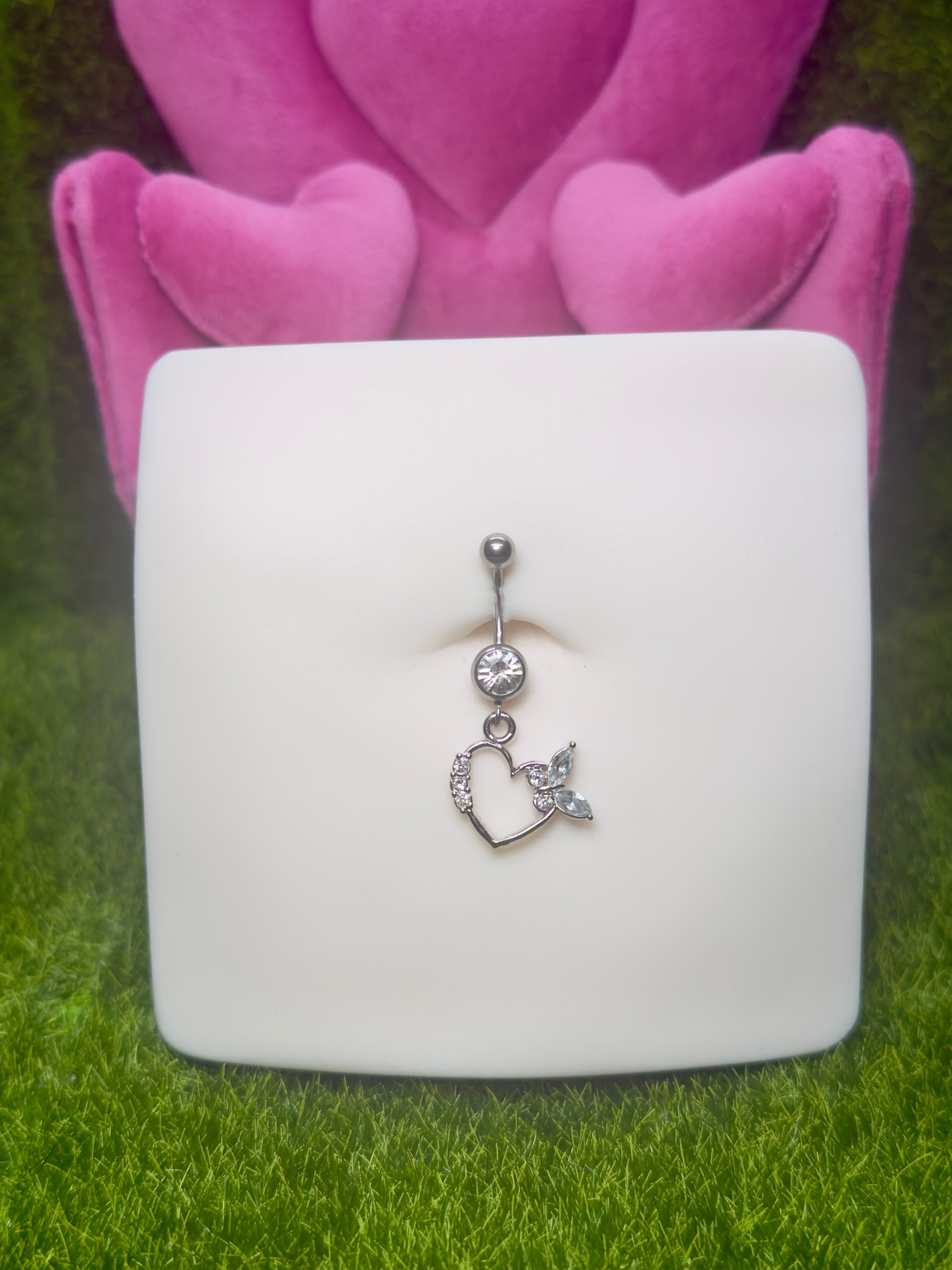 Butterfly side belly ring
