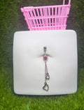 Double heart belly ring