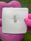 Iced out heart belly ring