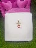 Princess heart belly ring