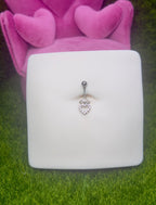 Princess heart belly ring