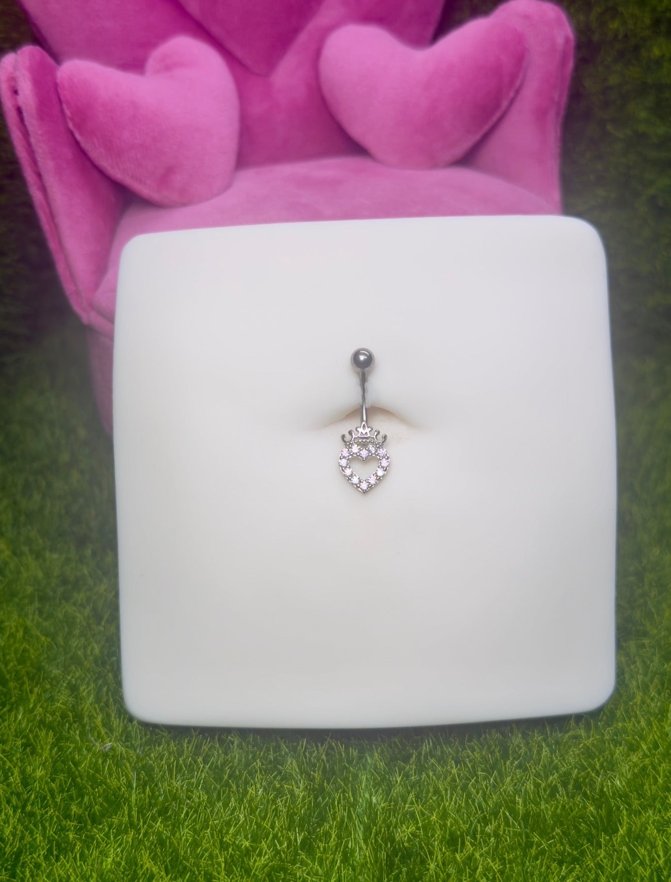 Princess heart belly ring