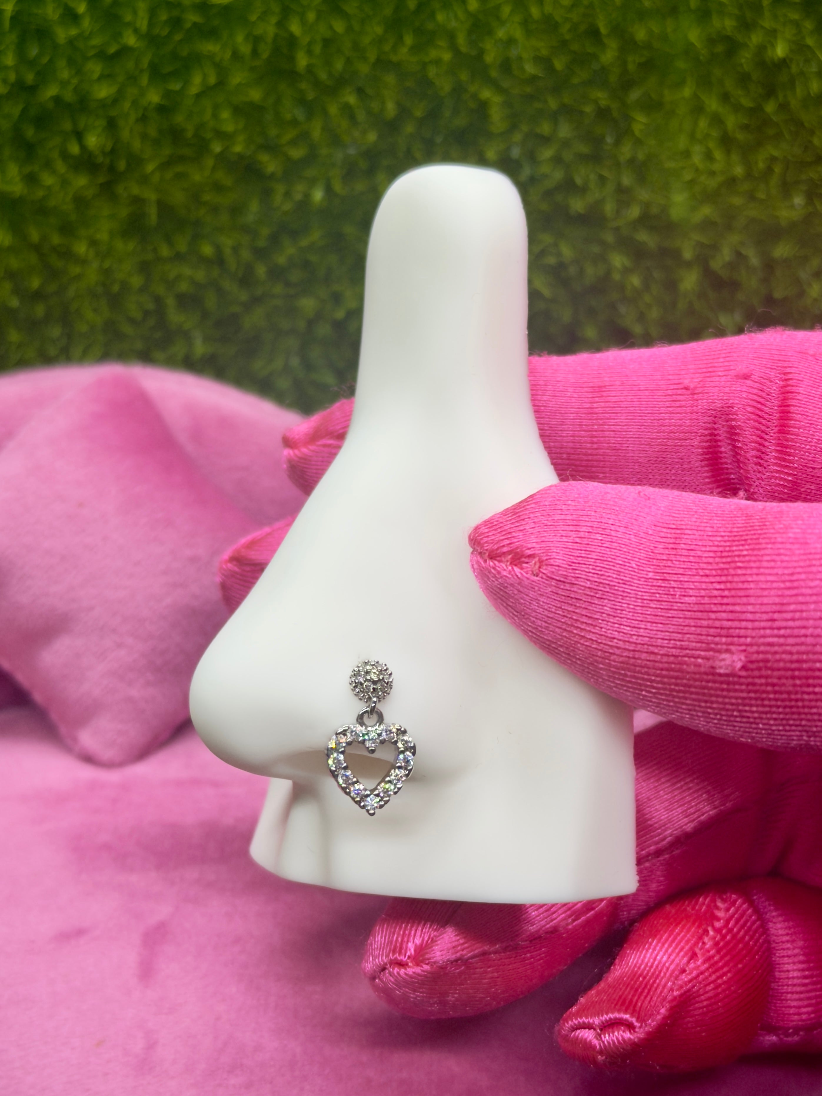 Heart dangle nose ring