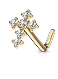 Gold 14k gold cross nose ring