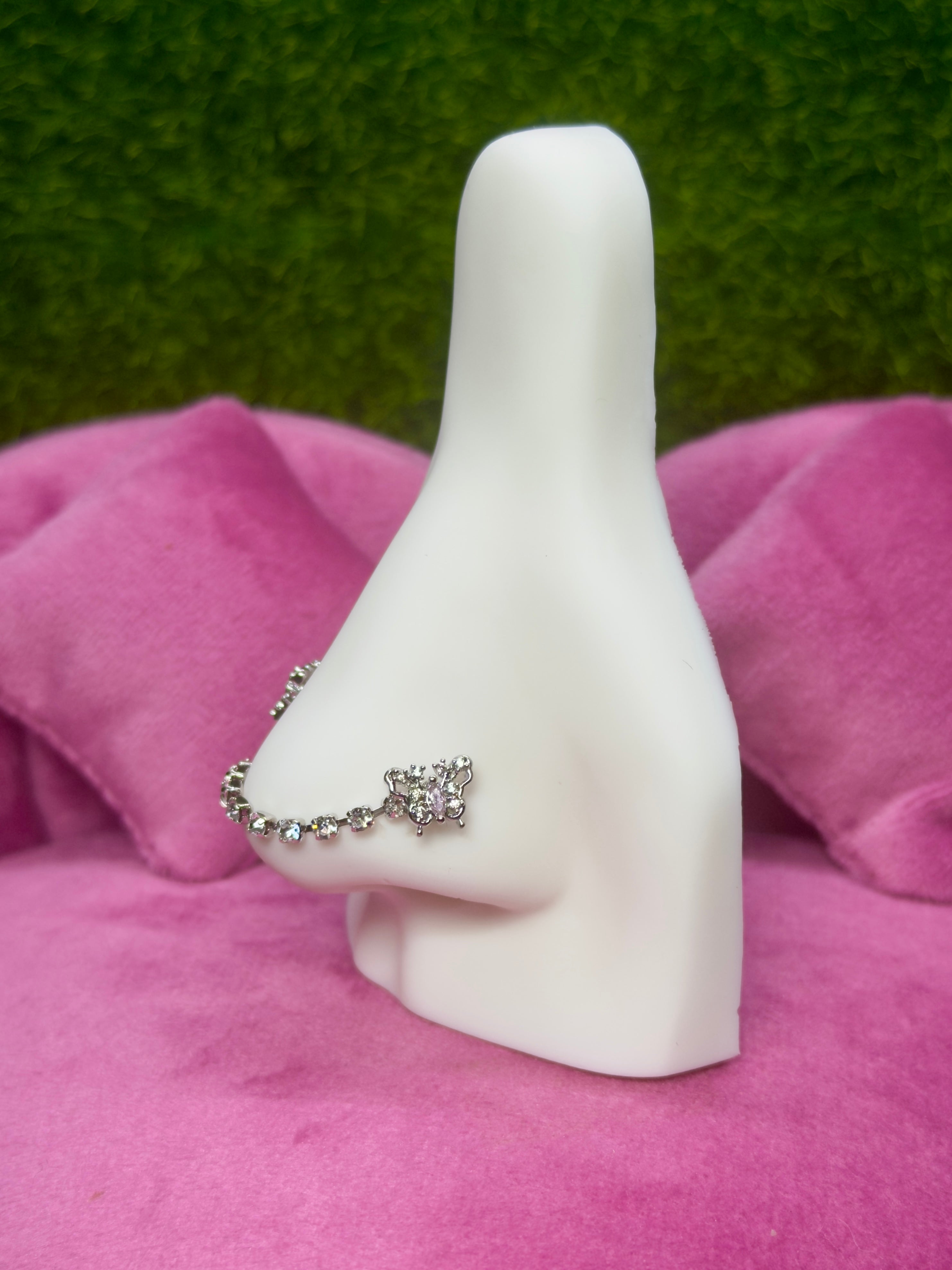 Butterfly chain nose ring