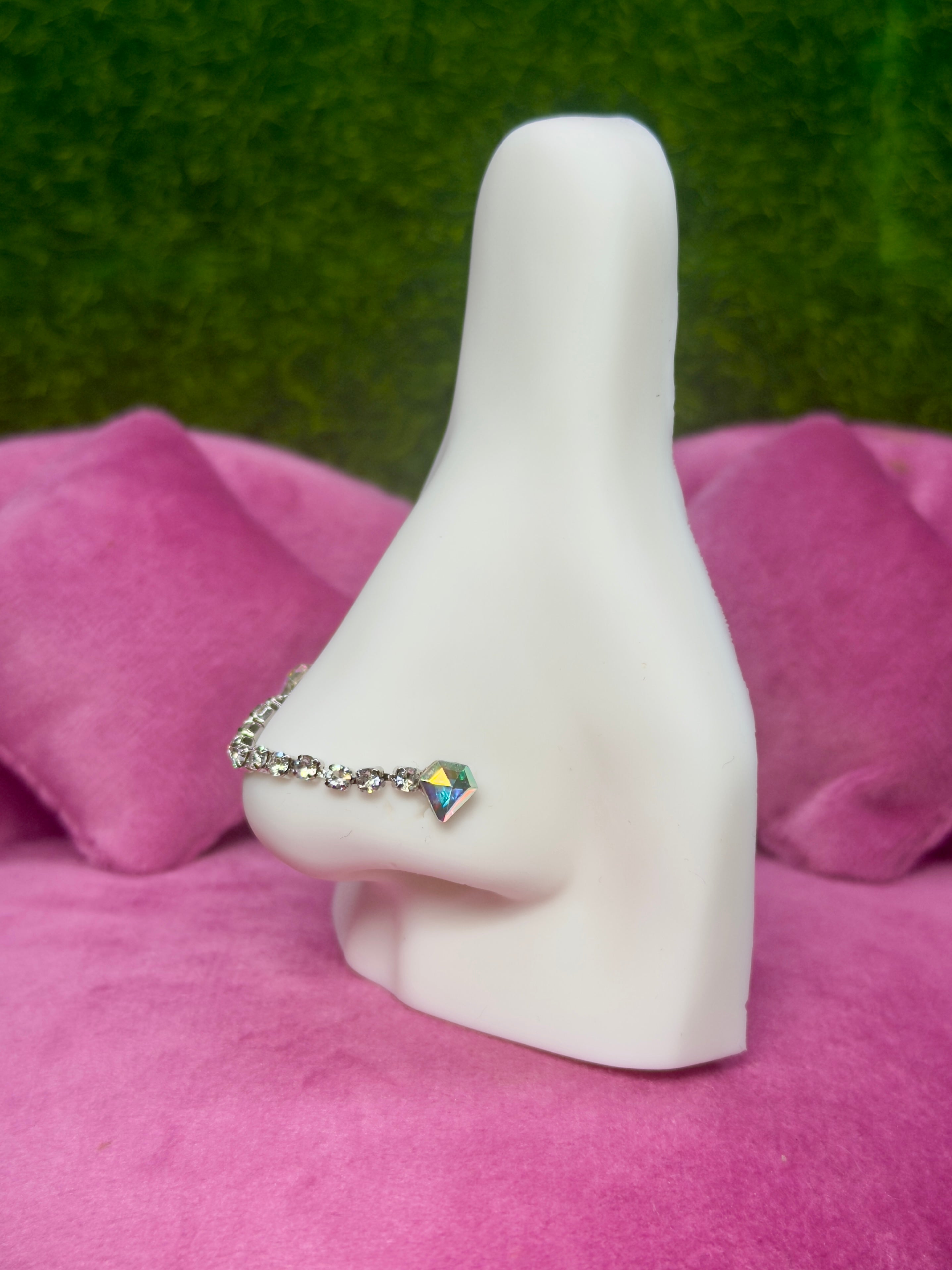 Jewel chain nose ring