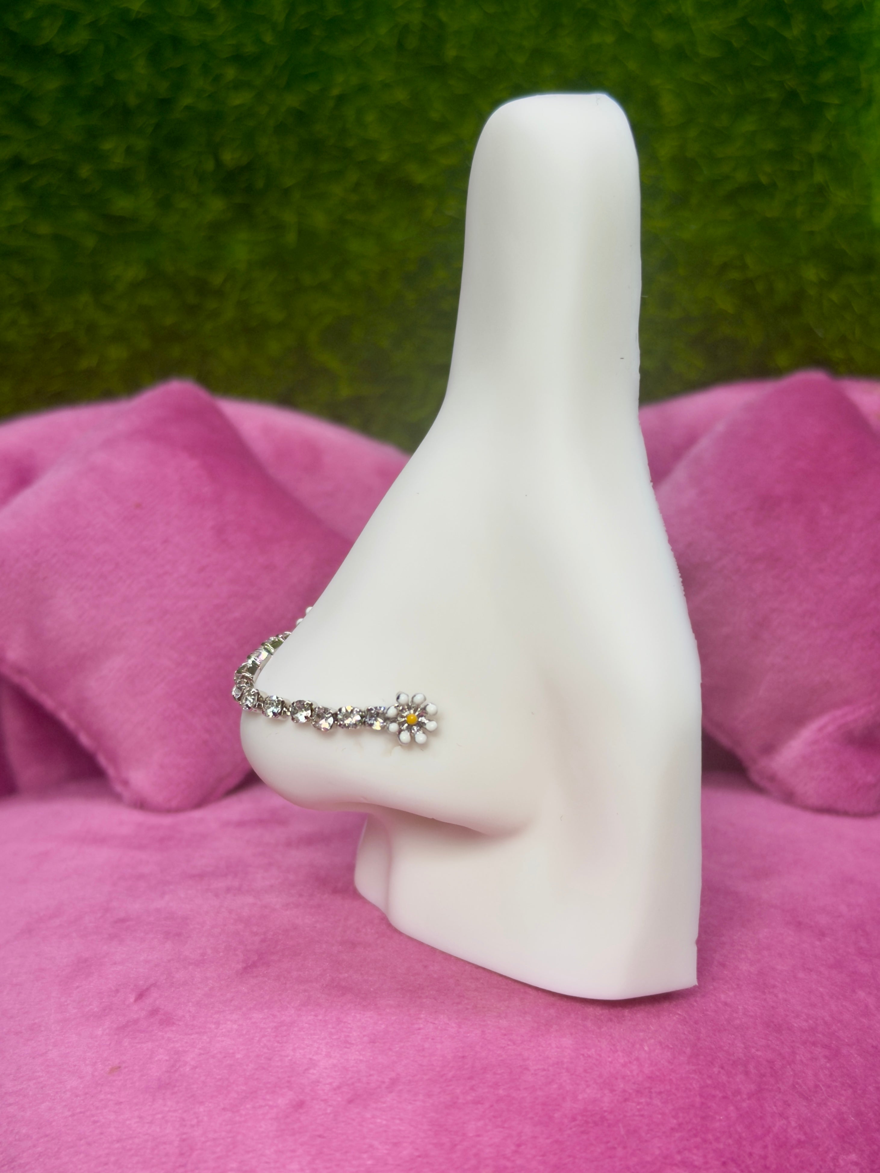 Flower chain nose ring