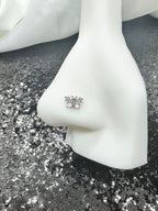 Opal butterfly nose ring