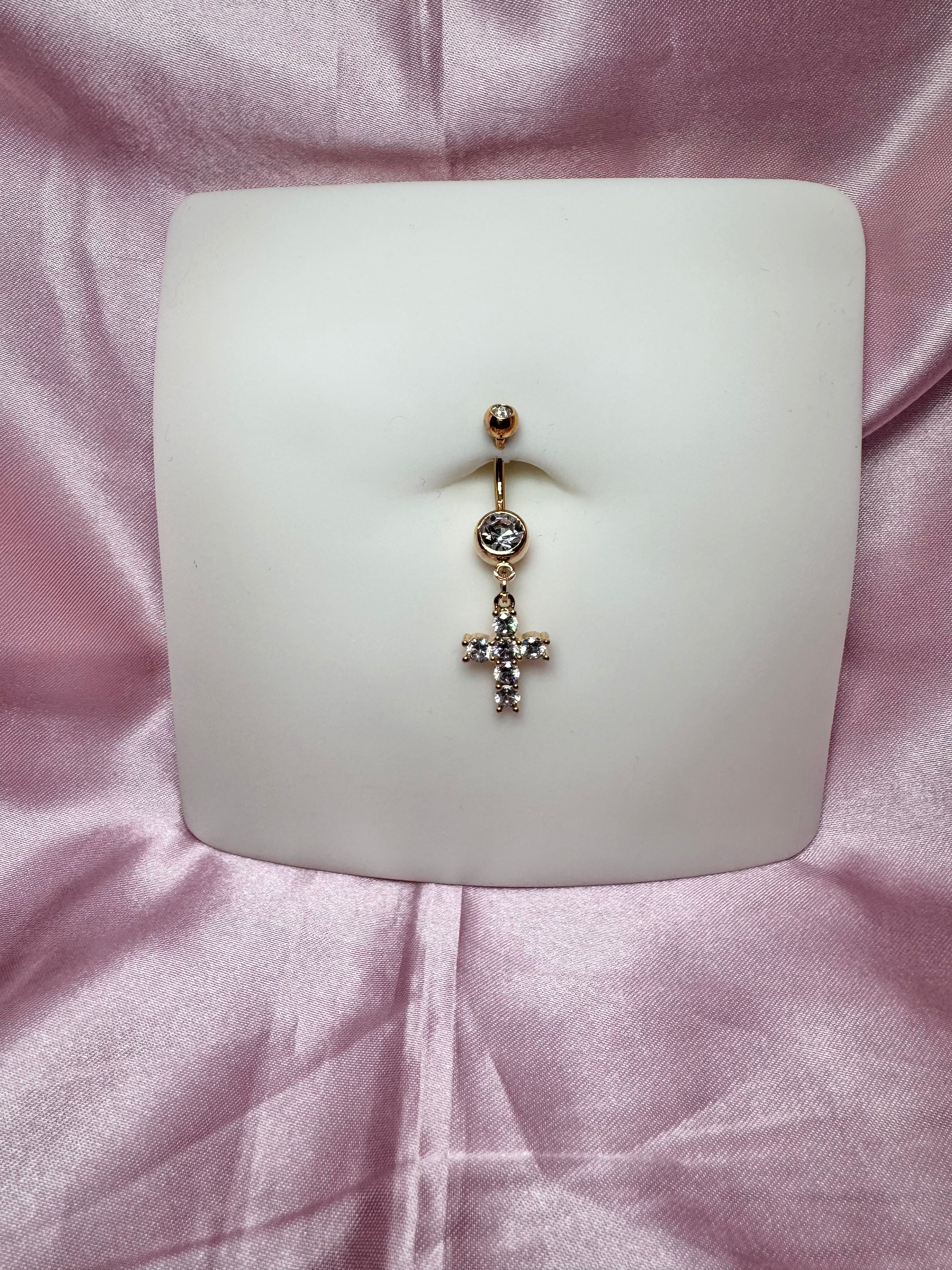 Cross belly ring