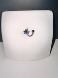 Blue star belly ring