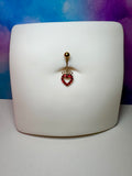 Princess heart belly ring