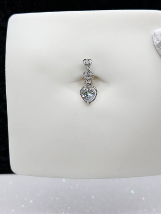 Heart top down belly ring