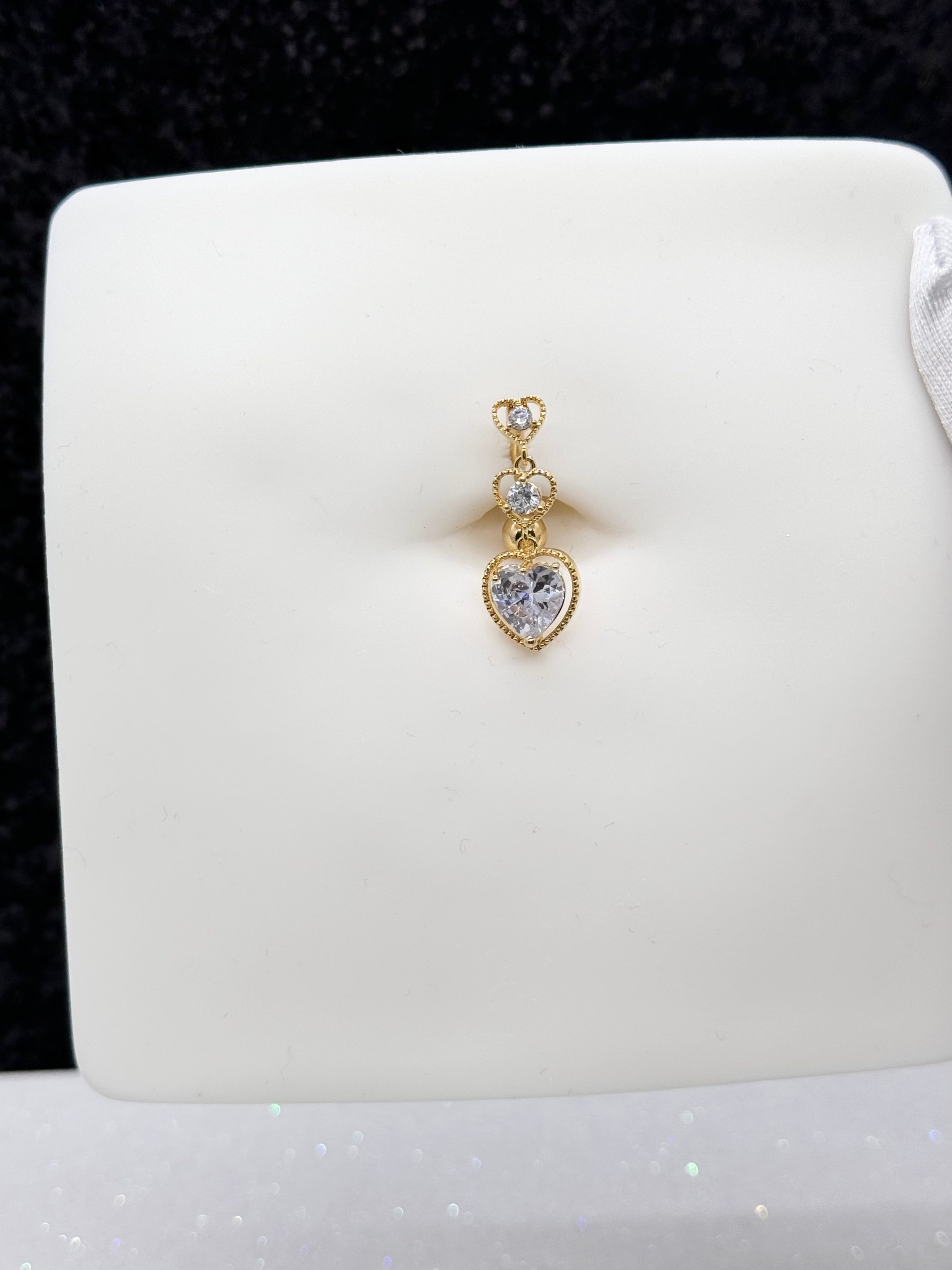 Heart top down belly ring