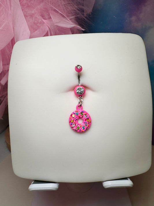 pink donut belly ring