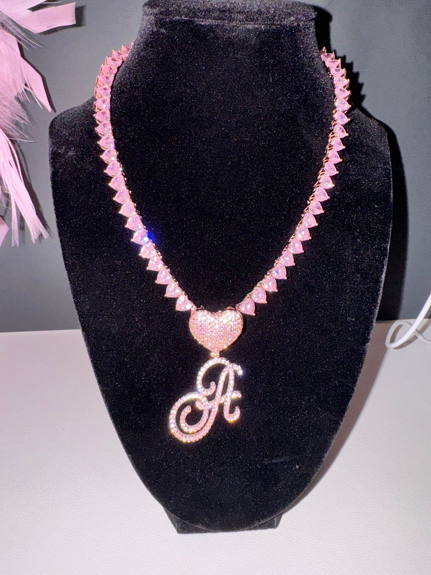 Pink heart chain