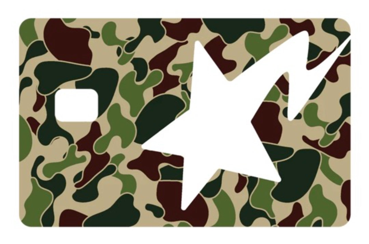 Star camo card sticker
