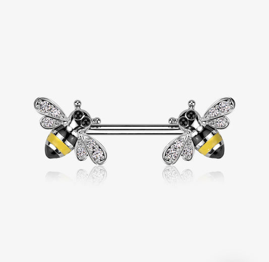 Bee nipple rings