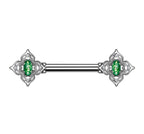 Queen Opal nipple rings