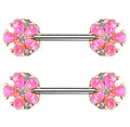 Masami flower nipple rings